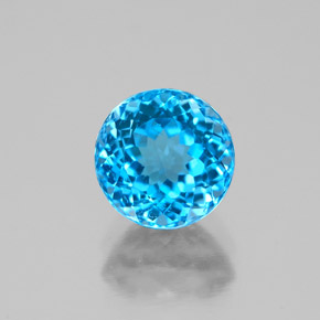 1.94 ct Blue Topaz Gemstone, Topaz Gem in Round Facet Shape for Sale.