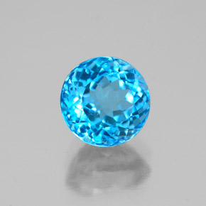 1.94 ct Blue Topaz Stone, Natural Topaz in Round Facet Shape for Sale