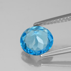 Topaz Gemstone in 8 mm (calibrated) Size for Sale, Topaz Stone in Swiss Blue Color