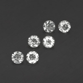1.76 ct White Topaz Stone, Natural Topaz in Round Facet Shape for Sale