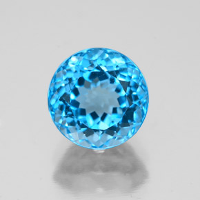 2.78 ct Blue Topaz Gemstone, Topaz Gem in Round Facet Shape for Sale.