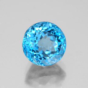 2.78 ct Blue Topaz Stone, Natural Topaz in Round Facet Shape for Sale