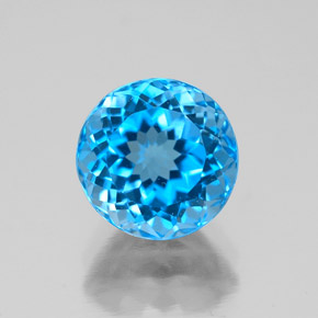 2.92 ct Blue Topaz Gemstone, Topaz Gem in Round Facet Shape for Sale.