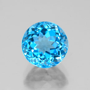 2.85 ct Blue Topaz Gemstone, Topaz Gem in Round Facet Shape for Sale.