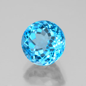 2.85 ct Blue Topaz Stone, Natural Topaz in Round Facet Shape for Sale
