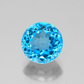2.63 ct Blue Topaz Gemstone, Topaz Gem in Round Facet Shape for Sale.