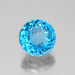 2.63 ct Blue Topaz Stone, Natural Topaz in Round Facet Shape for Sale