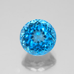 2.78 ct Blue Topaz Gemstone, Topaz Gem in Round Facet Shape for Sale.