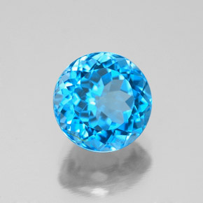 2.78 ct Blue Topaz Stone, Natural Topaz in Round Facet Shape for Sale