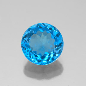 2.54 ct Blue Topaz Gemstone, Topaz Gem in Round Facet Shape for Sale.