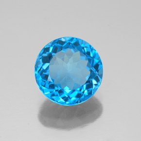 2.54 ct Blue Topaz Stone, Natural Topaz in Round Facet Shape for Sale