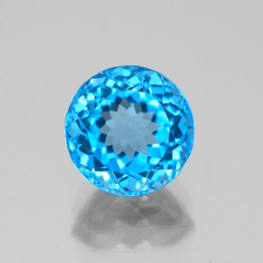 2.64 ct Blue Topaz Gemstone, Topaz Gem in Round Facet Shape for Sale.