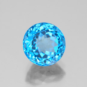 2.64 ct Blue Topaz Stone, Natural Topaz in Round Facet Shape for Sale