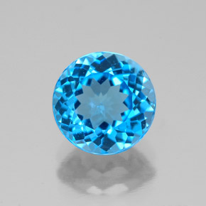 2.53 ct Blue Topaz Gemstone, Topaz Gem in Round Facet Shape for Sale.