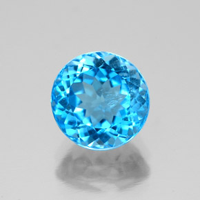 2.61 ct Blue Topaz Gemstone, Topaz Gem in Round Facet Shape for Sale.