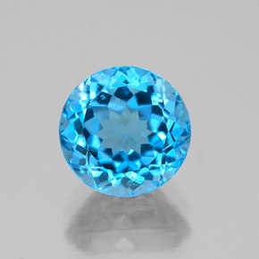 2.56 ct Blue Topaz Gemstone, Topaz Gem in Round Facet Shape for Sale.