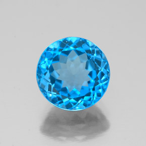 2.67 ct Blue Topaz Gemstone, Topaz Gem in Round Facet Shape for Sale.