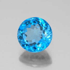 2.67 ct Blue Topaz Stone, Natural Topaz in Round Facet Shape for Sale