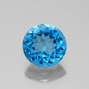 2.26 ct Blue Topaz Gemstone, Topaz Gem in Round Facet Shape for Sale.