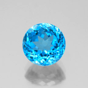 2.51 ct Blue Topaz Gemstone, Topaz Gem in Round Facet Shape for Sale.