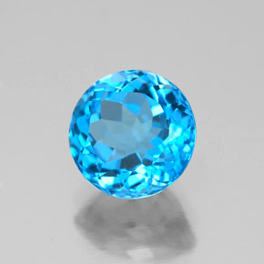 2.51 ct Blue Topaz Stone, Natural Topaz in Round Facet Shape for Sale