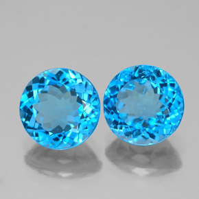 4.77 ct Swiss Blue Topaz Stone, Natural Topaz in Round Facet Shape for Sale