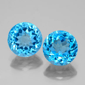 4.76 ct Swiss Blue Topaz Gemstone, Topaz Gem in Round Facet Shape for Sale.