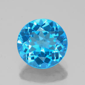 1.87 ct Blue Topaz Gemstone, Topaz Gem in Round Facet Shape for Sale.