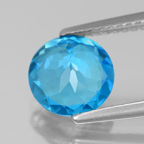 Topaz Gemstone in 8 mm (calibrated) Size for Sale, Topaz Stone in Swiss Blue Color
