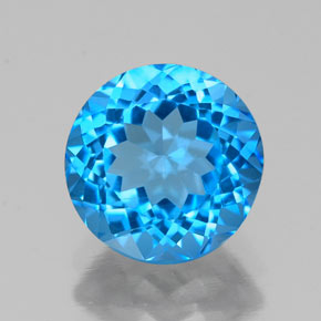 2.32 ct Blue Topaz Gemstone, Topaz Gem in Round Facet Shape for Sale.