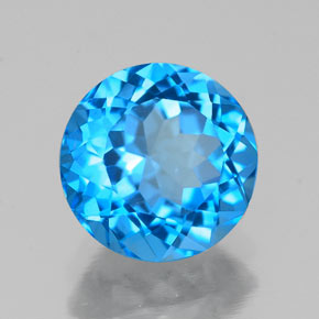 2.32 ct Blue Topaz Stone, Natural Topaz in Round Facet Shape for Sale
