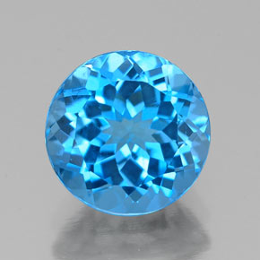 2.44 ct Blue Topaz Gemstone, Topaz Gem in Round Facet Shape for Sale.
