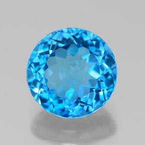 2.47 ct Blue Topaz Gemstone, Topaz Gem in Round Facet Shape for Sale.