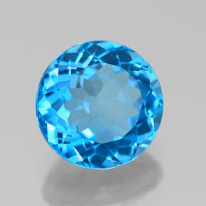 2.47 ct Blue Topaz Stone, Natural Topaz in Round Facet Shape for Sale