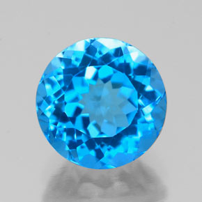 2.62 ct Blue Topaz Gemstone, Topaz Gem in Round Facet Shape for Sale.