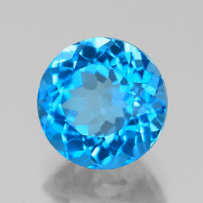 2.62 ct Blue Topaz Stone, Natural Topaz in Round Facet Shape for Sale
