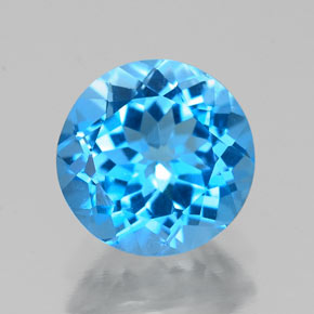 2.23 ct Blue Topaz Gemstone, Topaz Gem in Round Facet Shape for Sale.