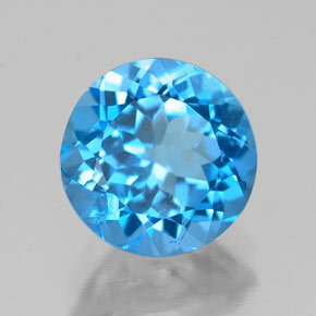 2.23 ct Blue Topaz Stone, Natural Topaz in Round Facet Shape for Sale