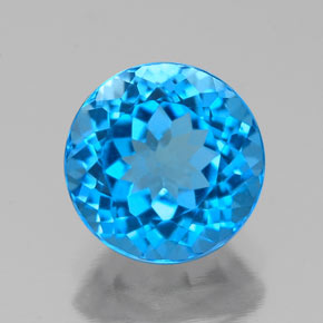 2.44 ct Blue Topaz Gemstone, Topaz Gem in Round Facet Shape for Sale.