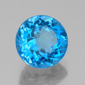 2.44 ct Blue Topaz Stone, Natural Topaz in Round Facet Shape for Sale