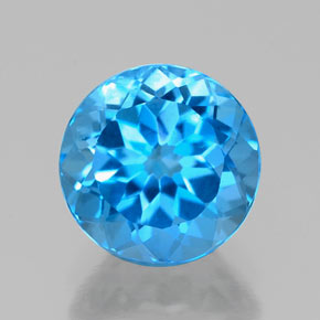 2.54 ct Blue Topaz Gemstone, Topaz Gem in Round Facet Shape for Sale.