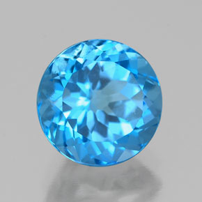 2.54 ct Blue Topaz Stone, Natural Topaz in Round Facet Shape for Sale