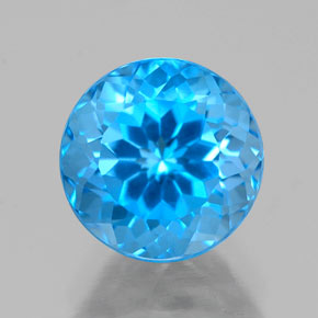 2.76 ct Blue Topaz Gemstone, Topaz Gem in Round Facet Shape for Sale.