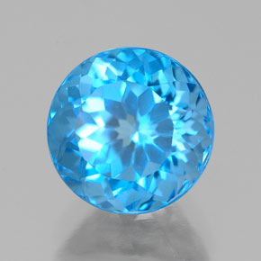 2.76 ct Blue Topaz Stone, Natural Topaz in Round Facet Shape for Sale