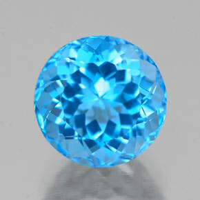 2.88 ct Blue Topaz Gemstone, Topaz Gem in Round Facet Shape for Sale.