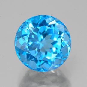 2.88 ct Blue Topaz Stone, Natural Topaz in Round Facet Shape for Sale