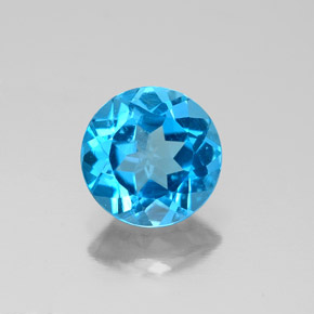2.08 ct Blue Topaz Gemstone, Topaz Gem in Round Facet Shape for Sale.