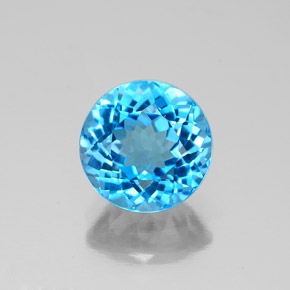 2.39 ct Blue Topaz Gemstone, Topaz Gem in Round Facet Shape for Sale.