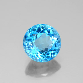 2.39 ct Blue Topaz Stone, Natural Topaz in Round Facet Shape for Sale