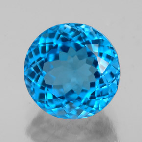 2.55 ct Blue Topaz Gemstone, Topaz Gem in Round Facet Shape for Sale.